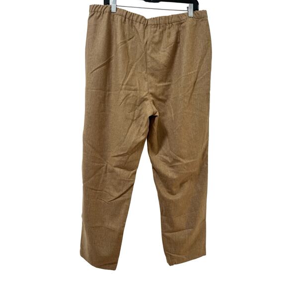 Eileen Fisher Felted Wool Tapered Ankle Pants Size L Honey Office Capsule NWT - Picture 2 of 7